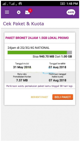 Cara Cek Kuota Internet AXIS 2019