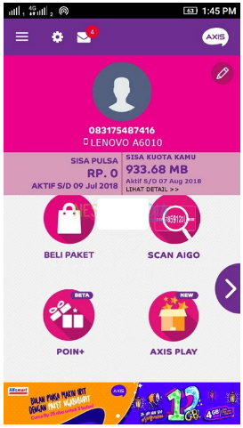 Cara Cek Kuota Internet AXIS 2019