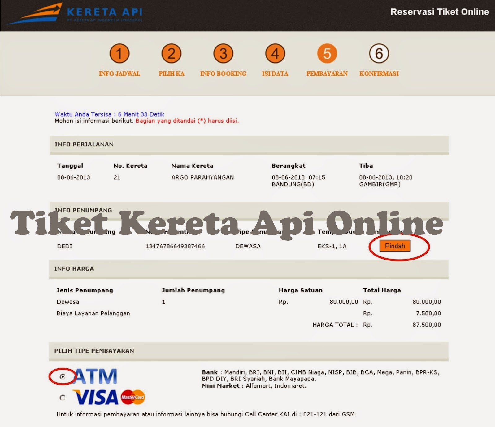 Tombil pindah cara pesan tiket kereta api online
