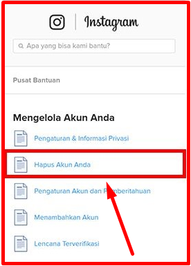 Cara Hapus Akun Ig