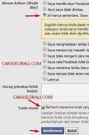 menonaktifkan akun fb sementara cara menonaktifkan akun fb